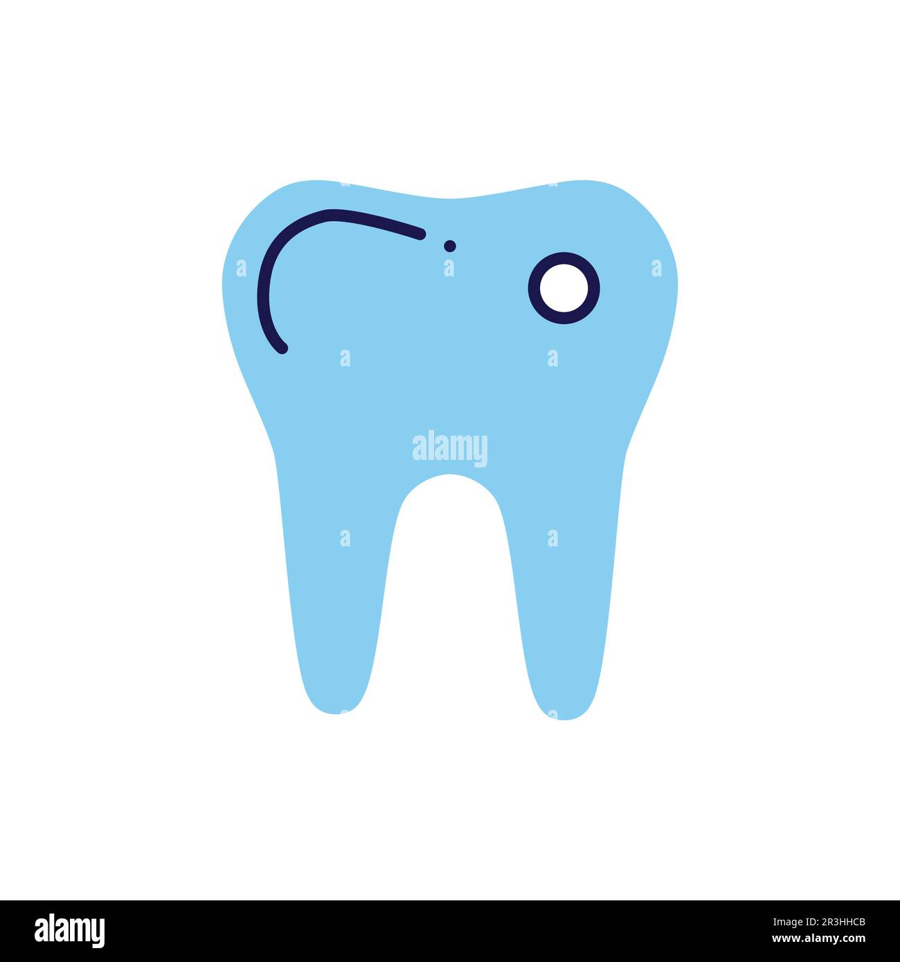 Tooth related vector line icon. Isolated on white background. Vector illustration. Editable stroke Stock Vector