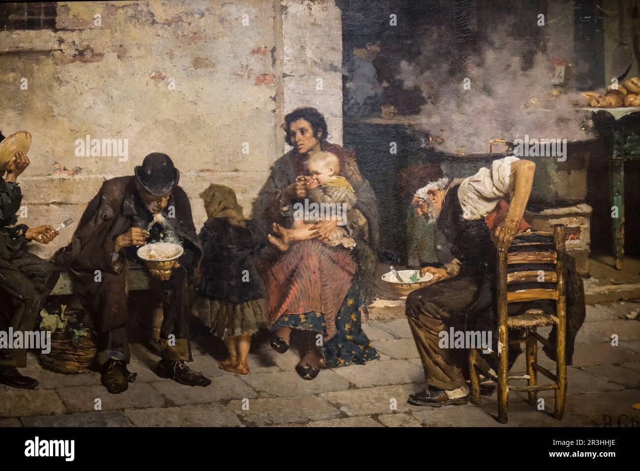 Reynaldo Giúdici, La sopa de los pobres (Venecia), 1884, óleo sobre tela, Museo Nacional de Bellas Artes (MNBA) ,Buenos Aires, republica Argentina, cono sur, South America. Stock Photo