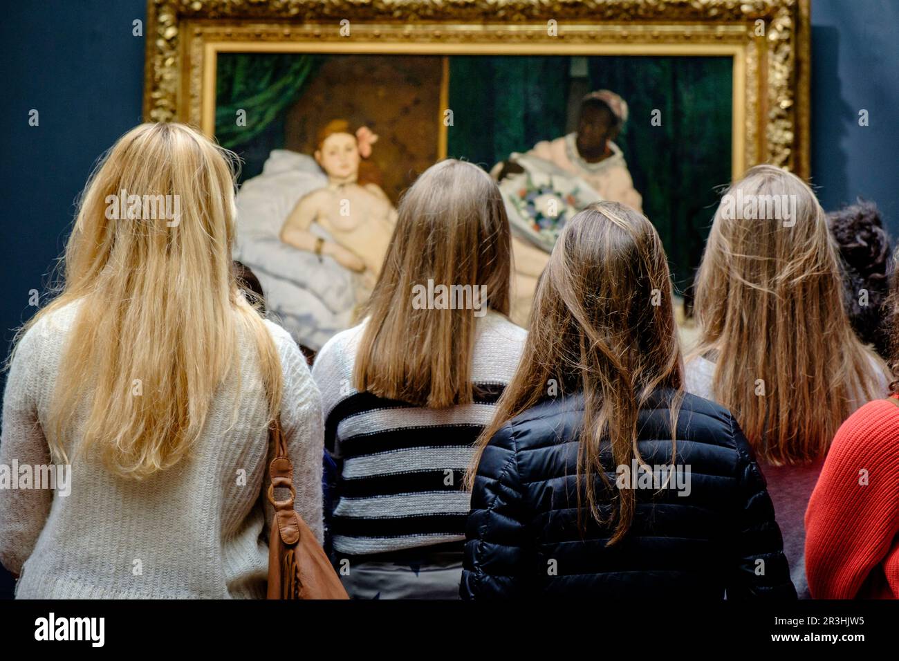 Edouard Manet (1832-1883),. Olympia,. 1863,. Óleo sobre lienzo, Museo de Orsay, Ministerio de Cultura y Comunicación Francés, Paris, France,Western Europe. Stock Photo
