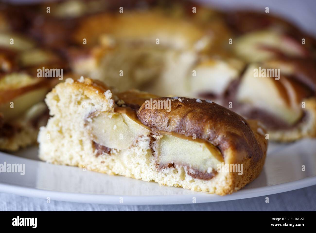 Apple pie on baking paper Stock Photo