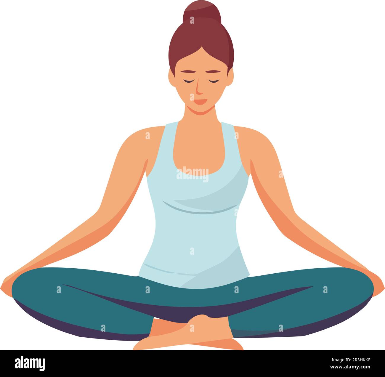 Sitting cross legged women Stock Vector Images - Alamy