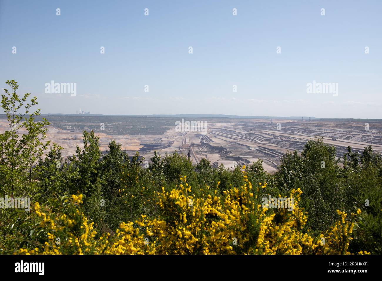 Landscape at Open pit Hambach lignite mine in A summer landscape ...