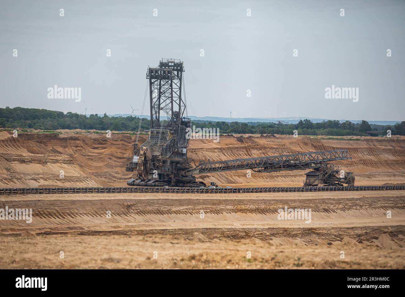 Landscape at Open pit Hambach lignite mine in A summer landscape ...