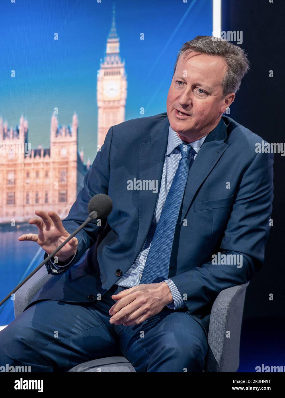 Former prime minster David Cameron pre-records an interview with LBC's ...