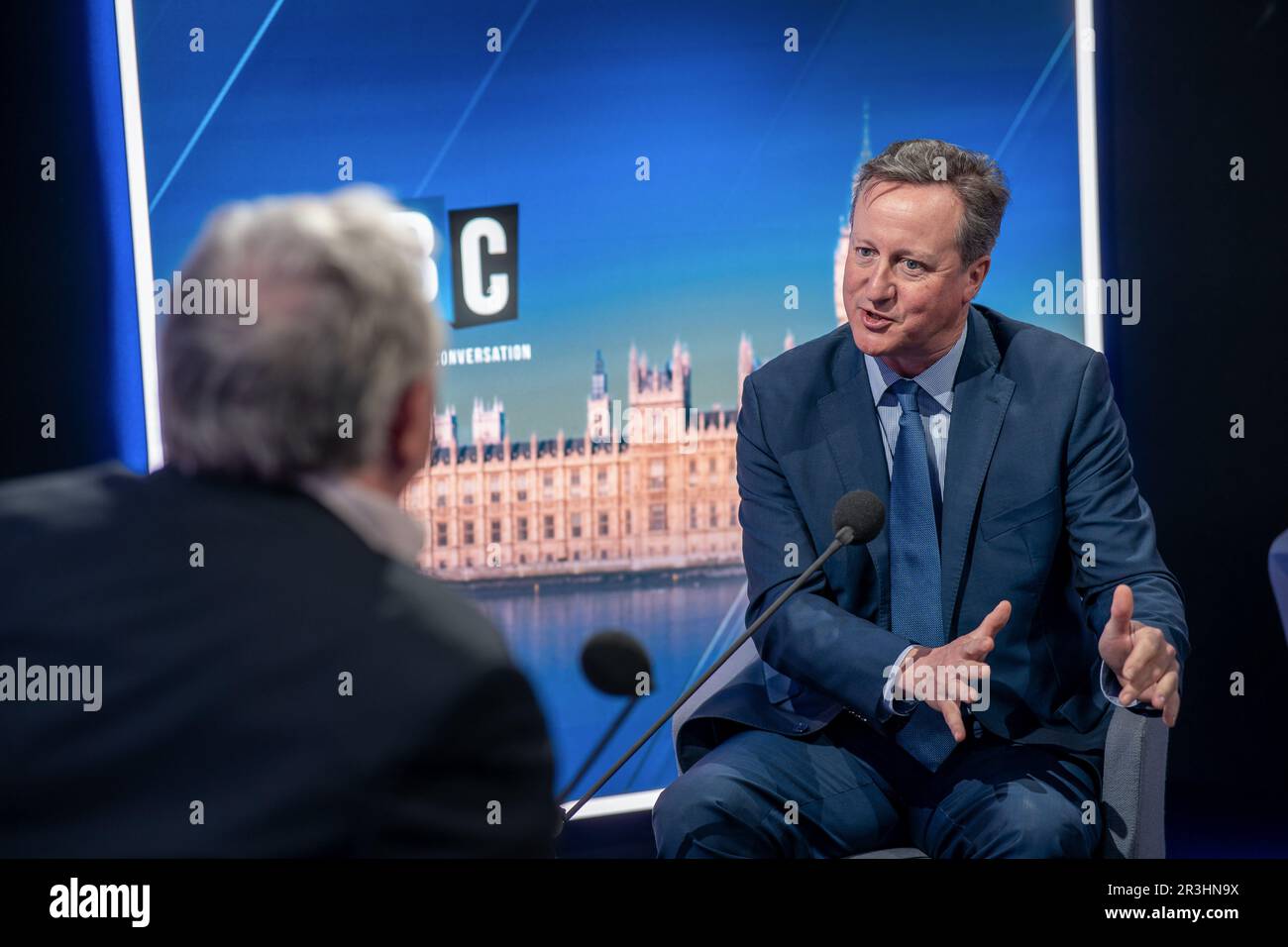 Former prime minster David Cameron pre-records an interview with LBC's ...