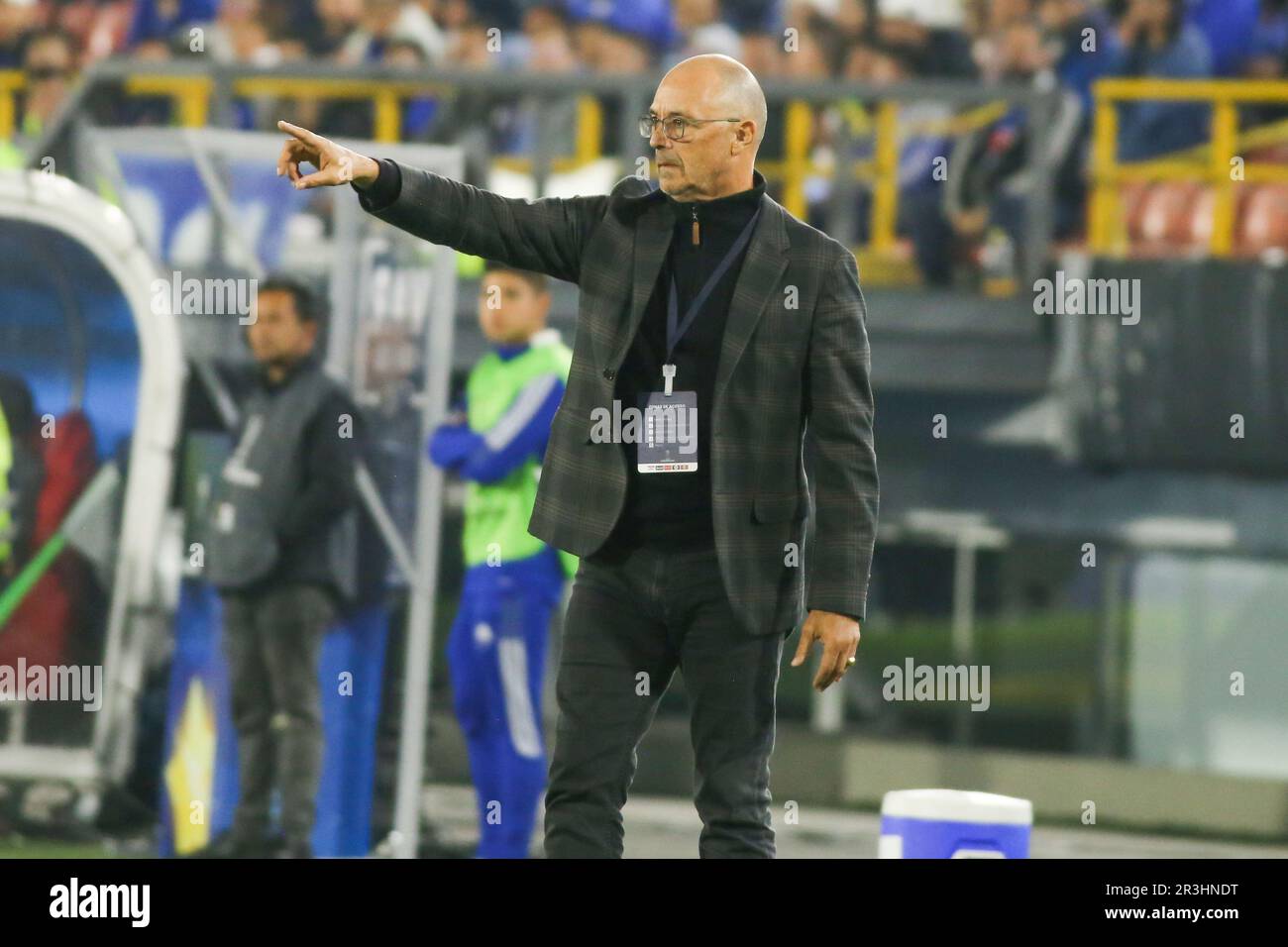 Bogota, Colombia. 23rd May, 2023. Alfredo Arias coach of PeÃ±arol in the match between Millonarios FC vs CA PeÃ±arol of Uruguay for date 4 of CONMEBOL Sudamericana played at the Nemesio Camacho El Campin stadium in the city of Bogota, Colombia. (Credit Image: © Daniel Garzon Herazo/ZUMA Press Wire) EDITORIAL USAGE ONLY! Not for Commercial USAGE! Stock Photo