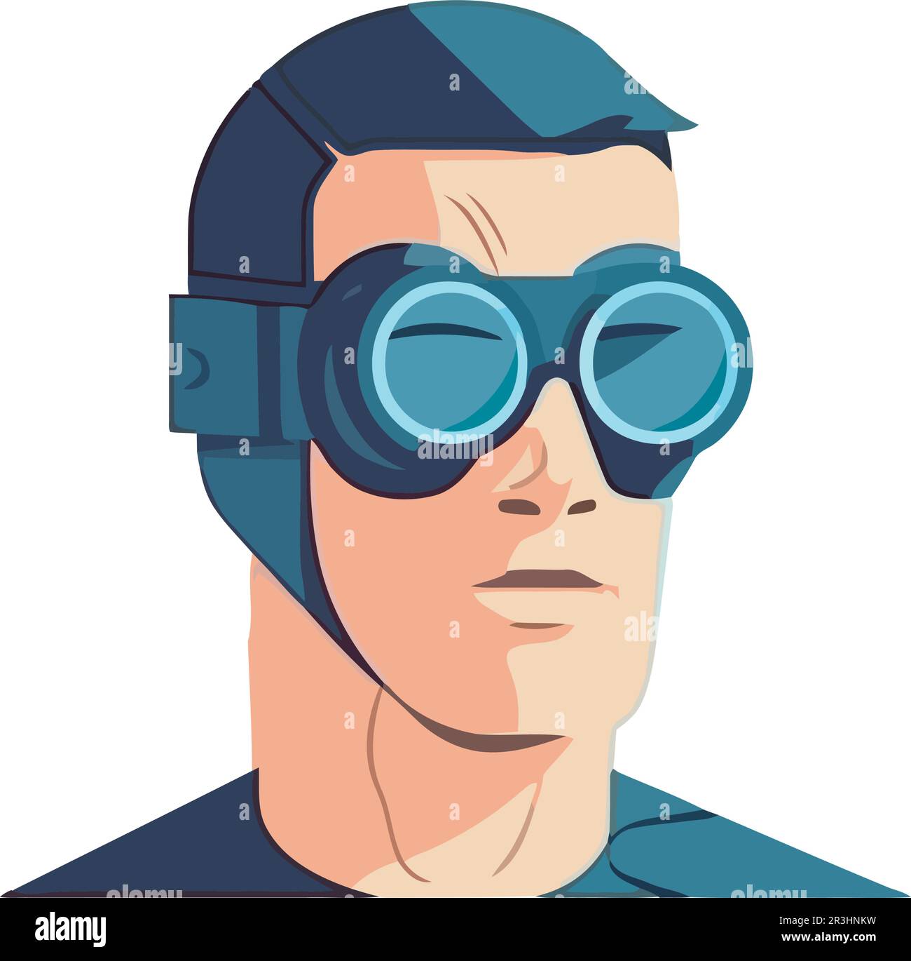 A futuristic man wearing protective eyewear Stock Vector