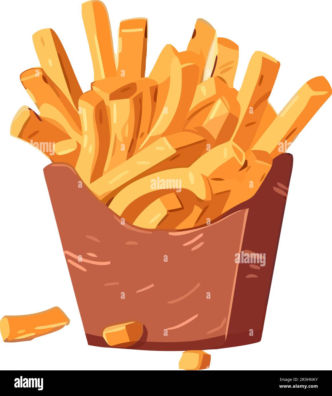 Fast food french fries, unhealthy snack isolated Stock Vector Image