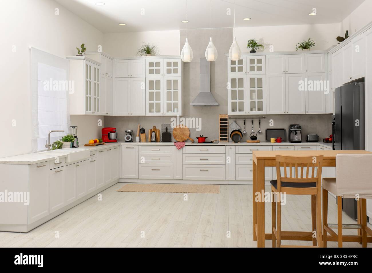 Beautiful kitchen interior with stylish modern furniture Stock Photo ...