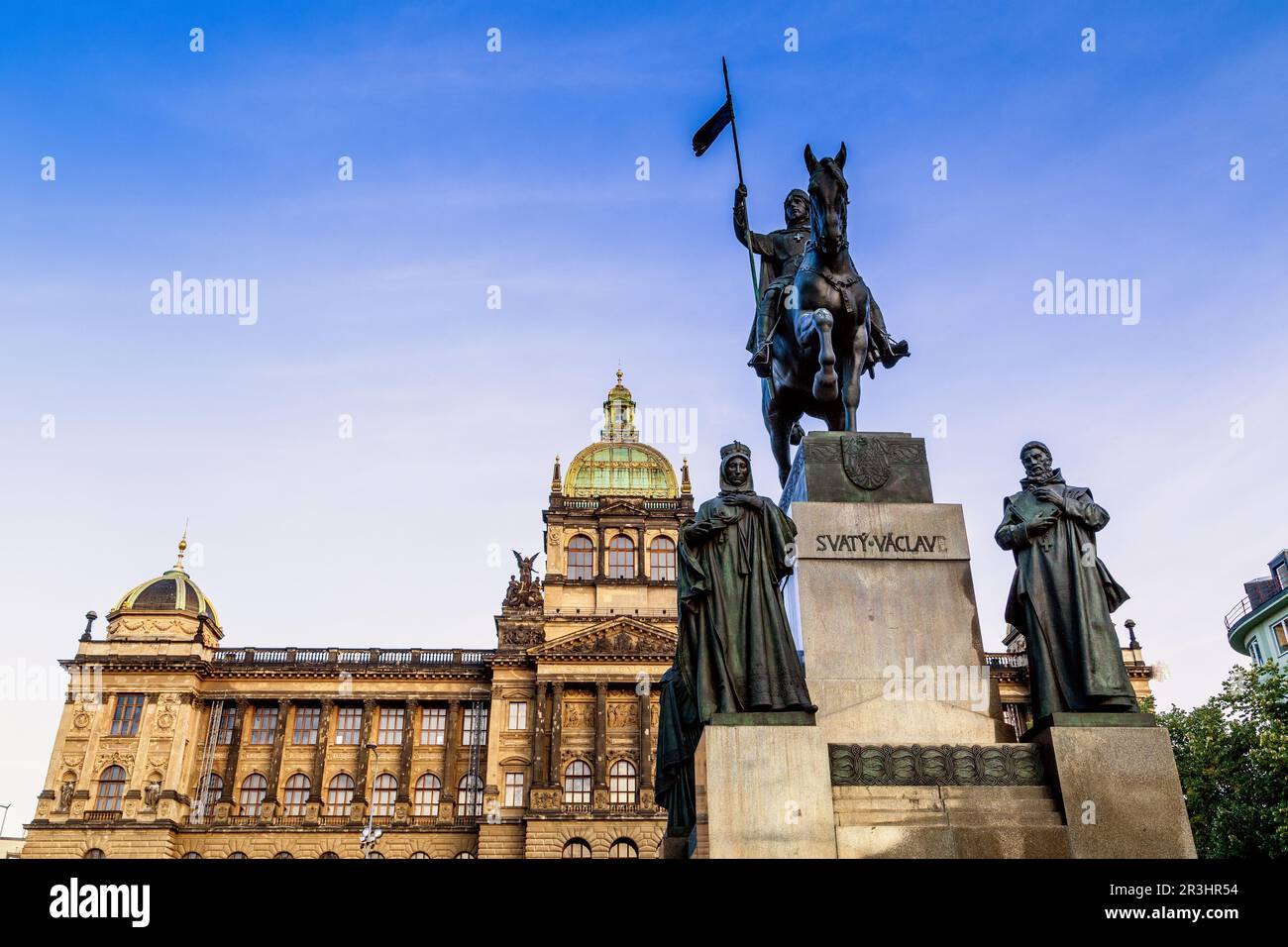 Buildings and houses in the historical center of Prague. Wenceslas