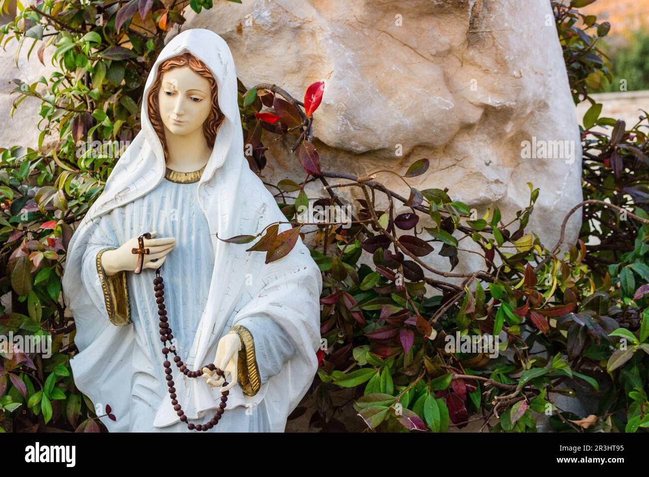 Statue of the Blessed Virgin Mary in Medjugorje Stock Photo