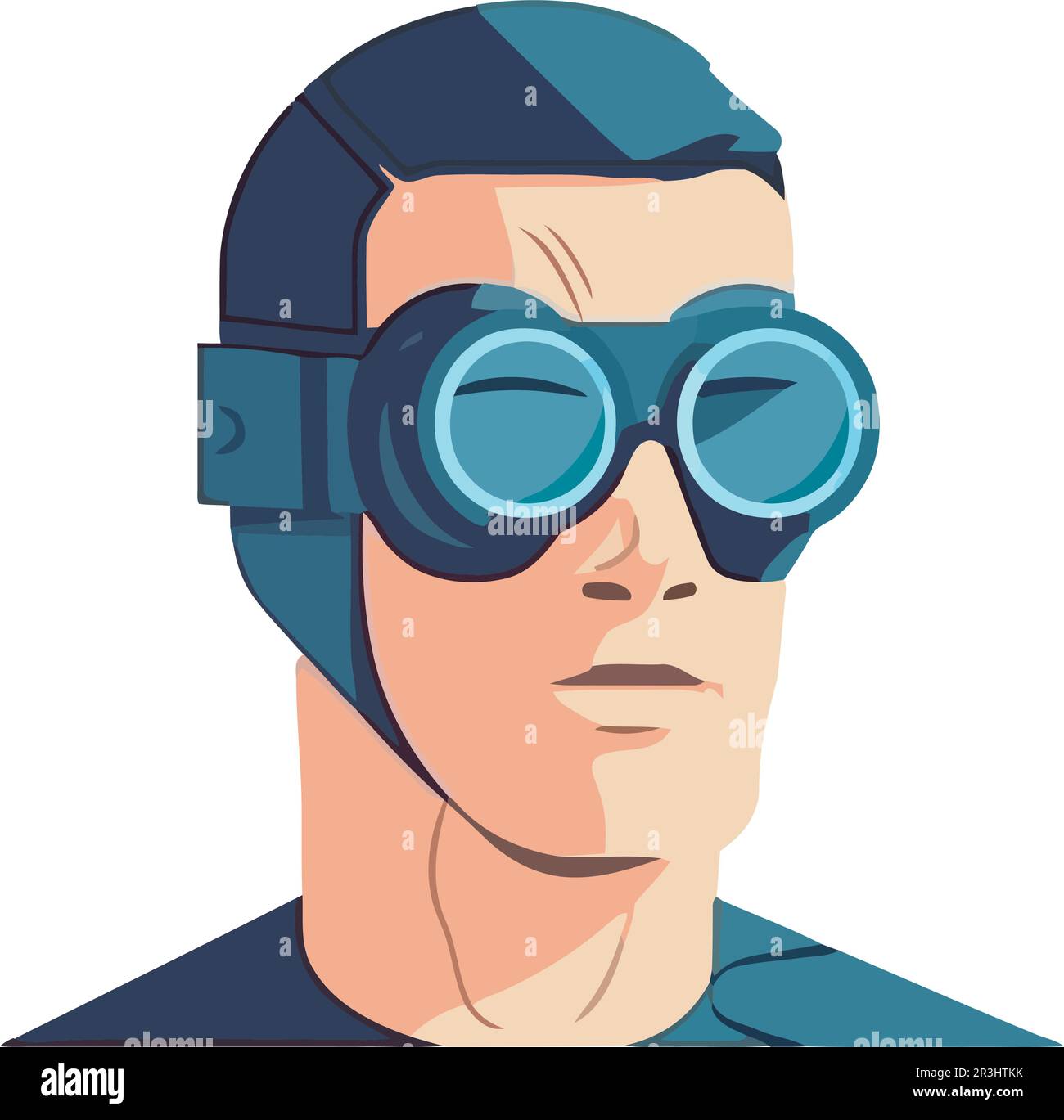 A futuristic man wearing protective eyewear Stock Vector