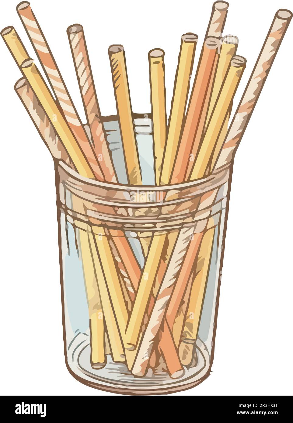 pot with plastic straws icon Stock Vector Image & Art - Alamy