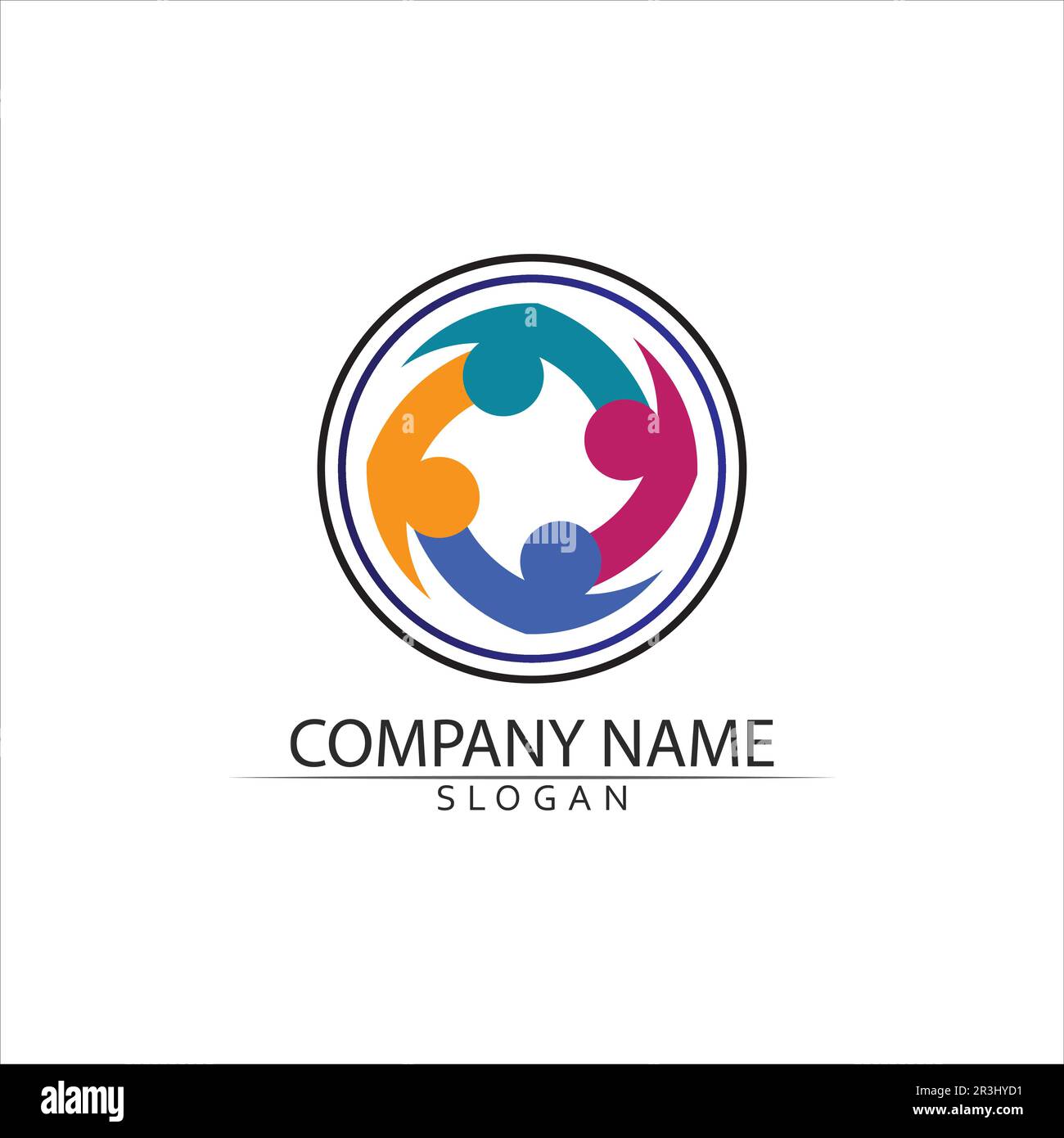 Community, network and social icon design template Stock Vector