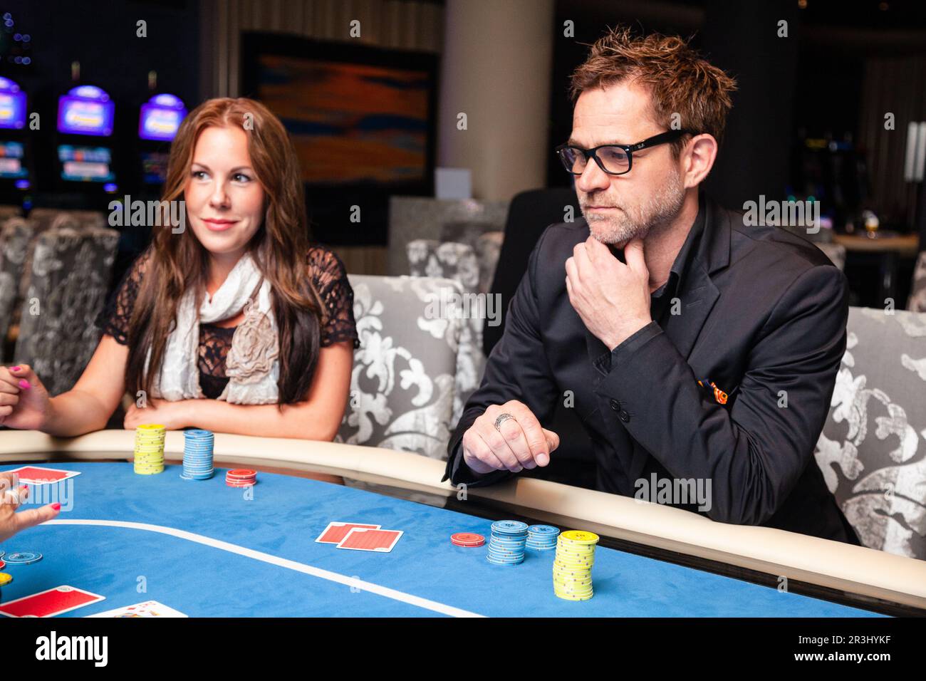 Swedish TV personality Rickard Olsson at a Poker school in Mariehamn, Åland, Finland. June 2012. Stock Photo