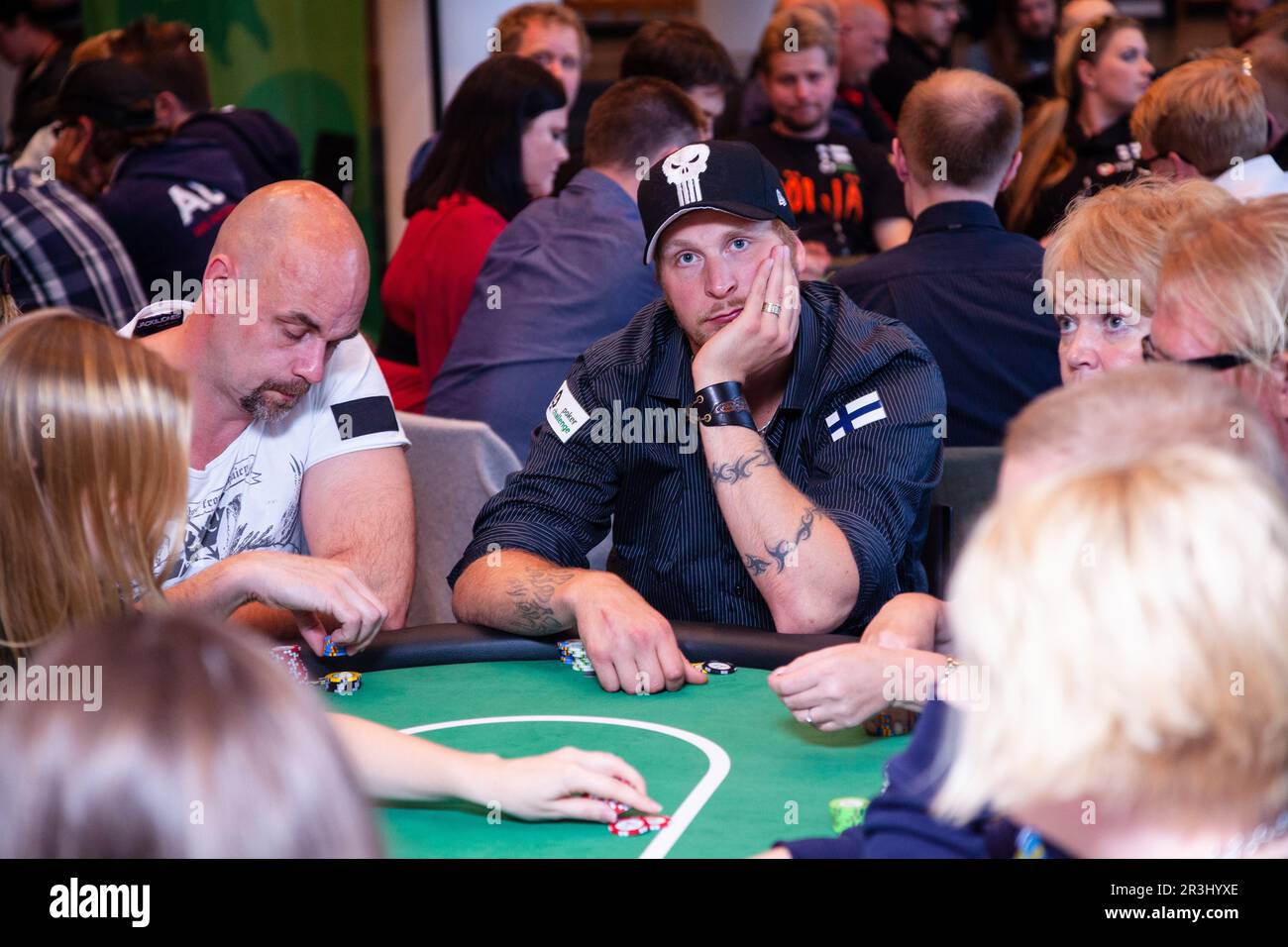 Boxing star Robert Helenius at a live poker event in Mariehamn, Åland, Finland. June 1-3 2012. Stock Photo