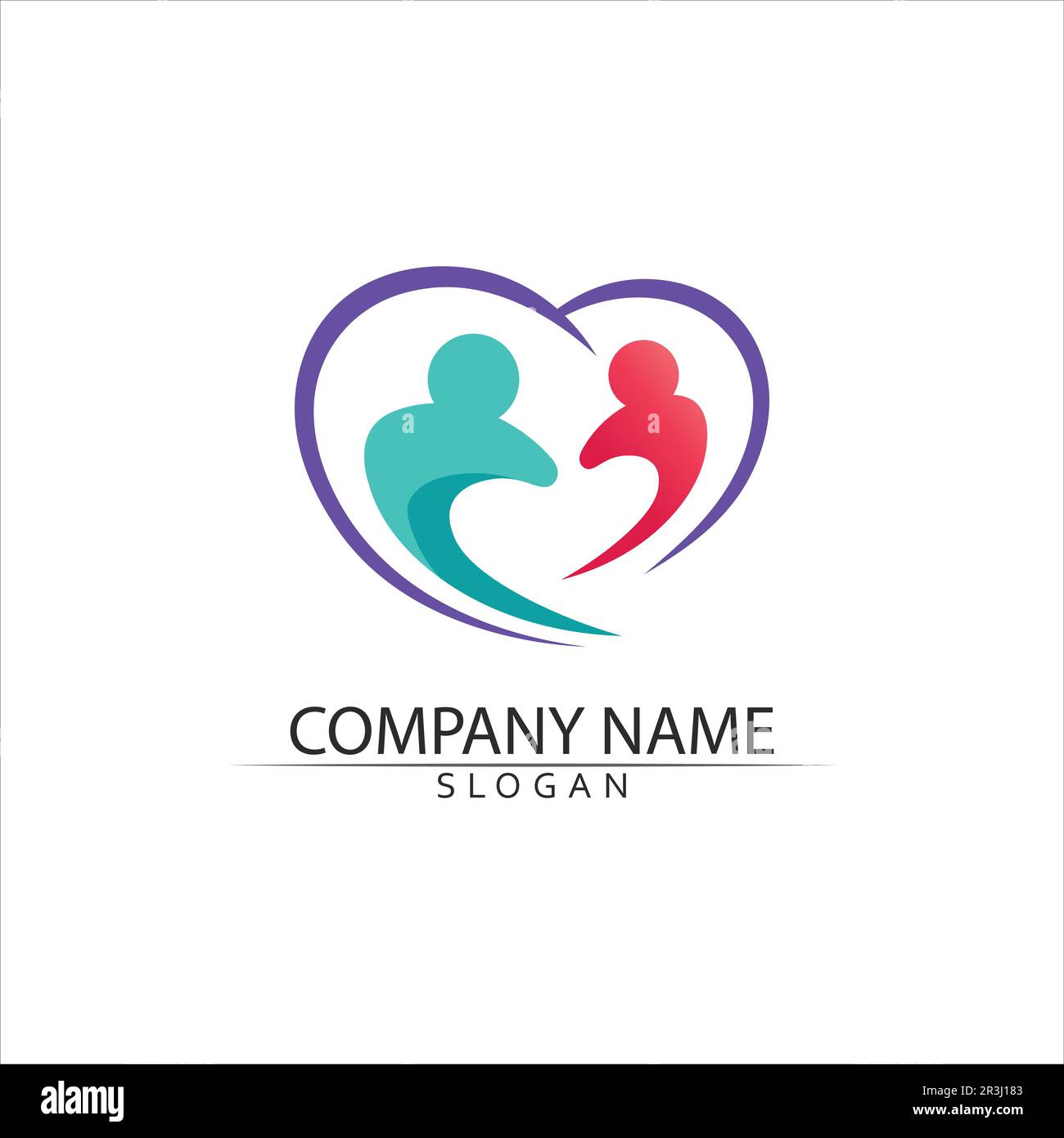 Vector Sign a mother adoption community and people care and couple Stock Vector