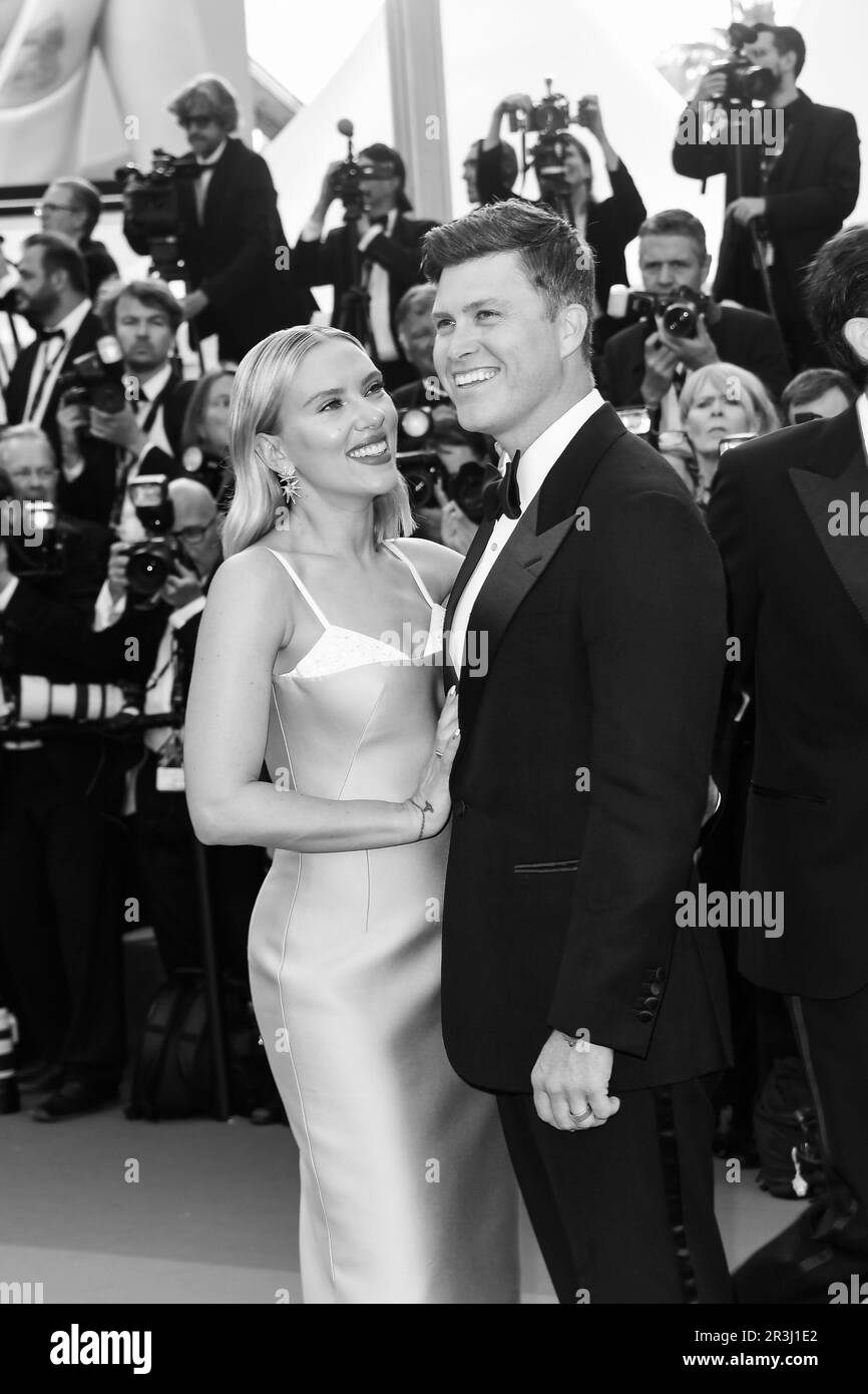 Cannes, France. 23rd May, 2023. Scarlett Johansson, Colin Jost 76th