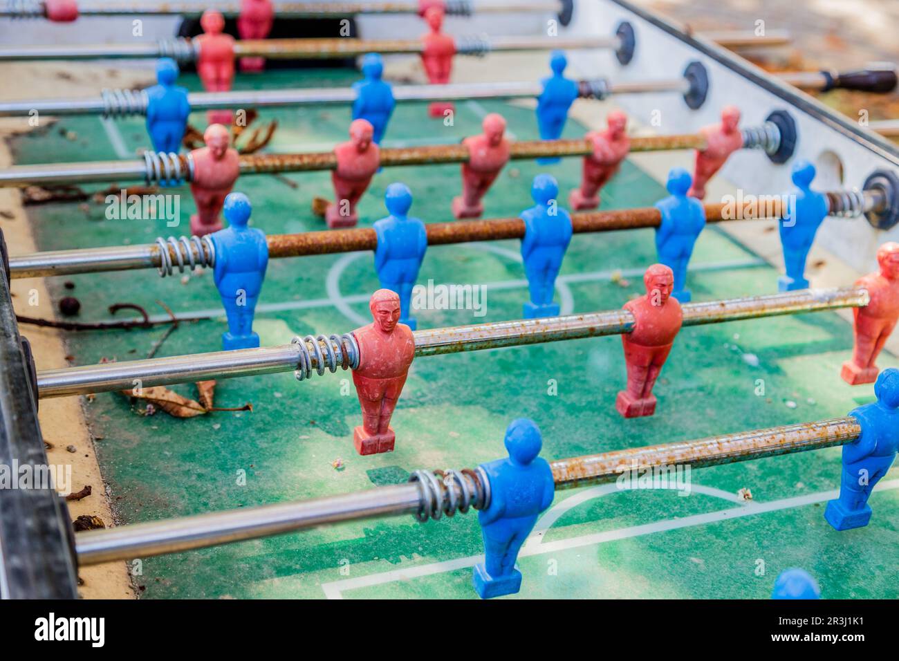Dirty table football Stock Photo Alamy