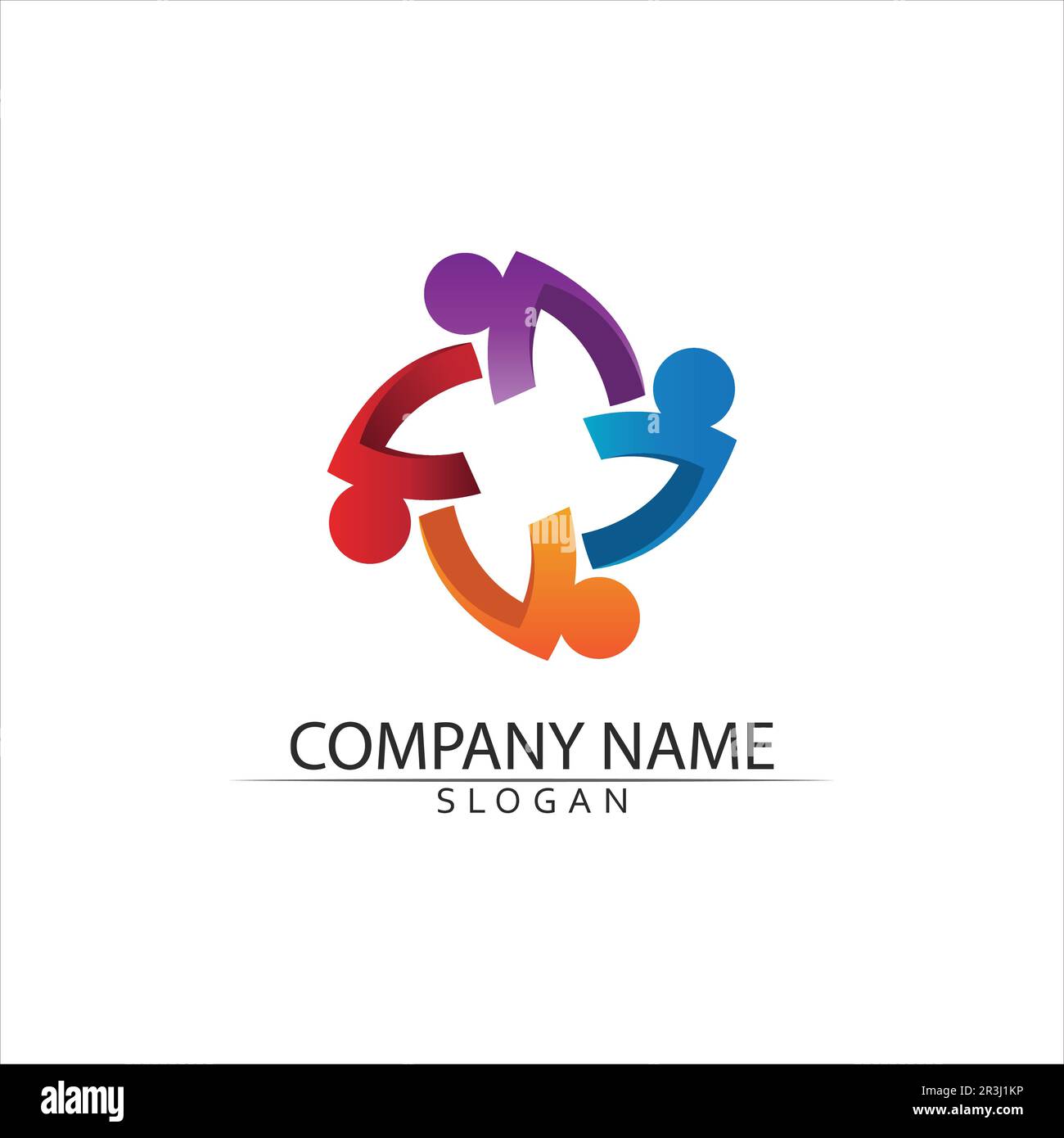 Community, network and social icon design template Stock Vector