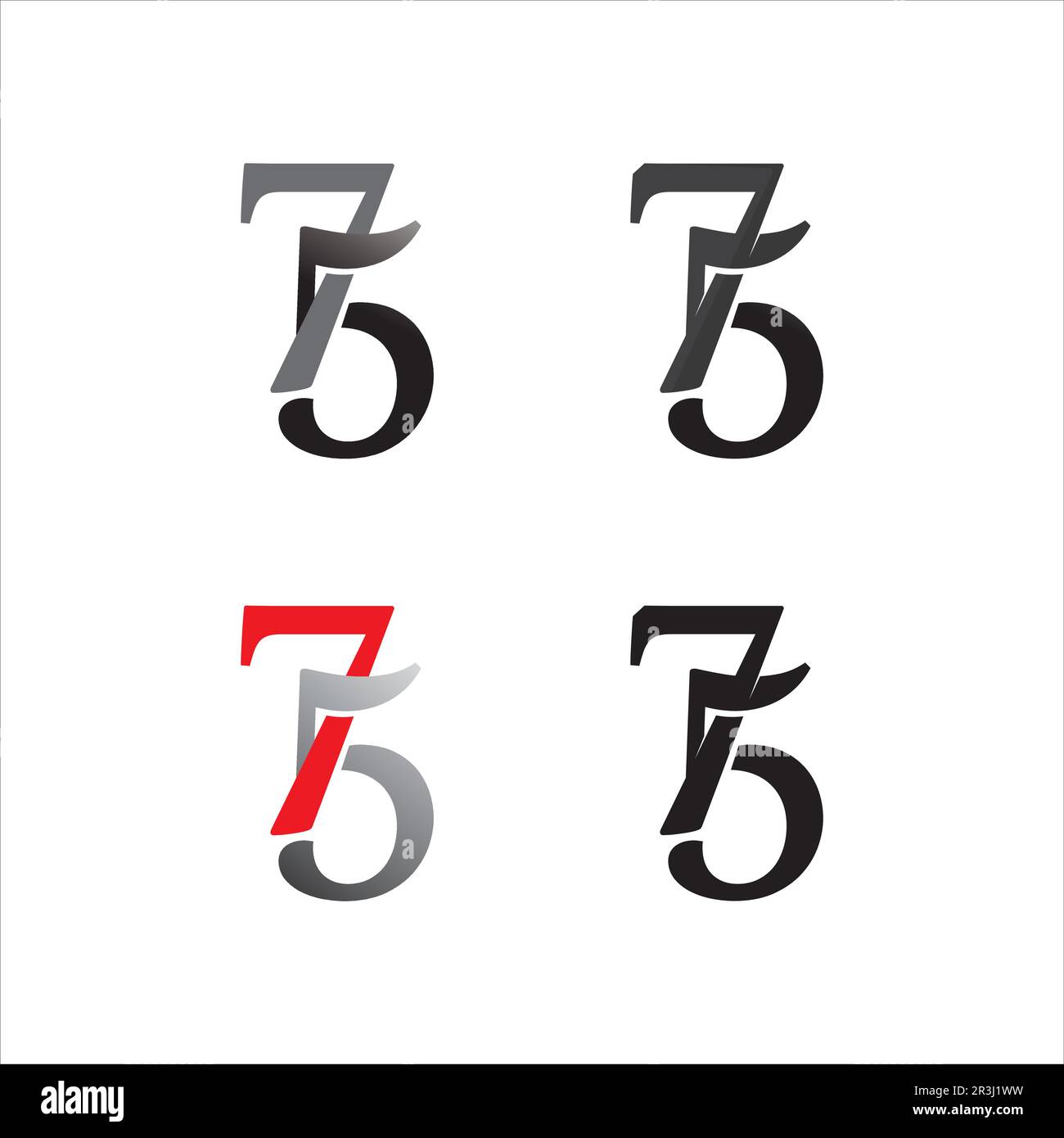 75 Text Number Happy New Year vector design and text number 75 Stock Vector Image ...