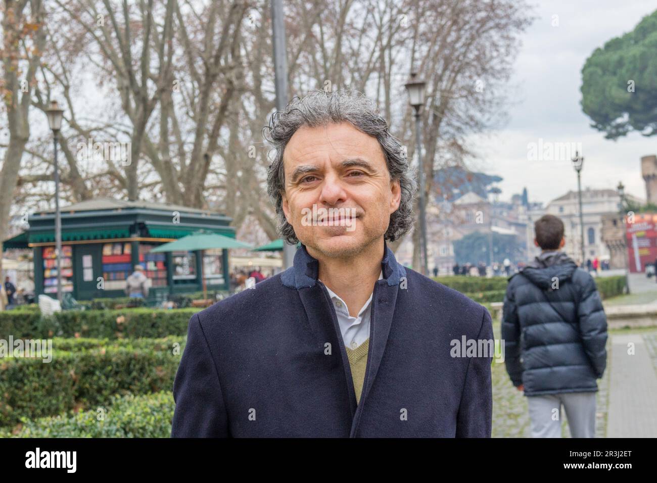 Happy man walking around Rome Stock Photo - Alamy