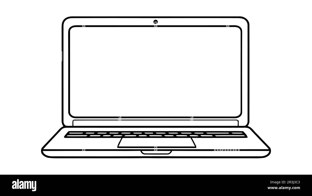Laptop vector icon, logo, mockup isolated on white background Stock Vector