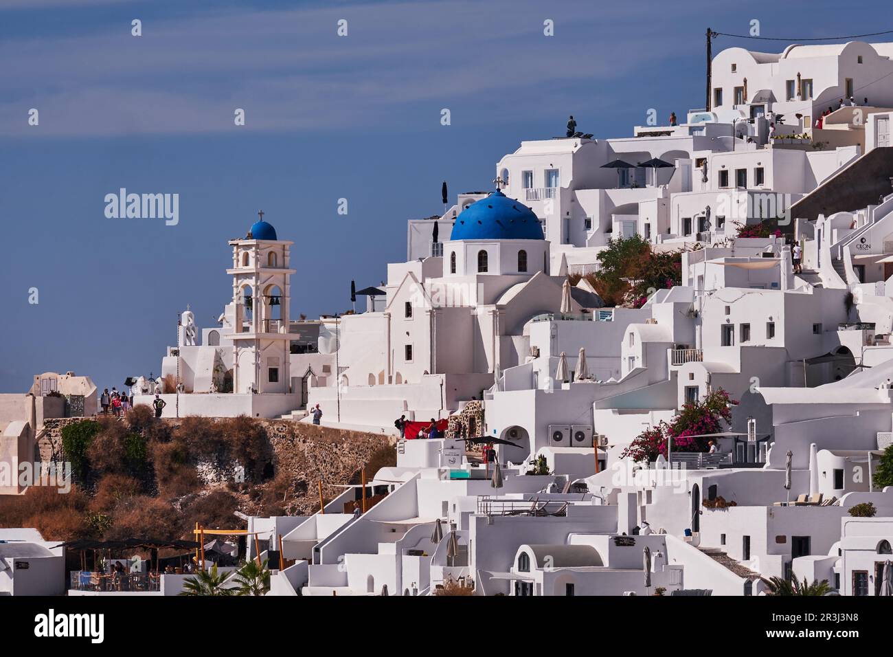 Panoramic Aerial View of Imerovigli Village in Santorini Island, Greece ...