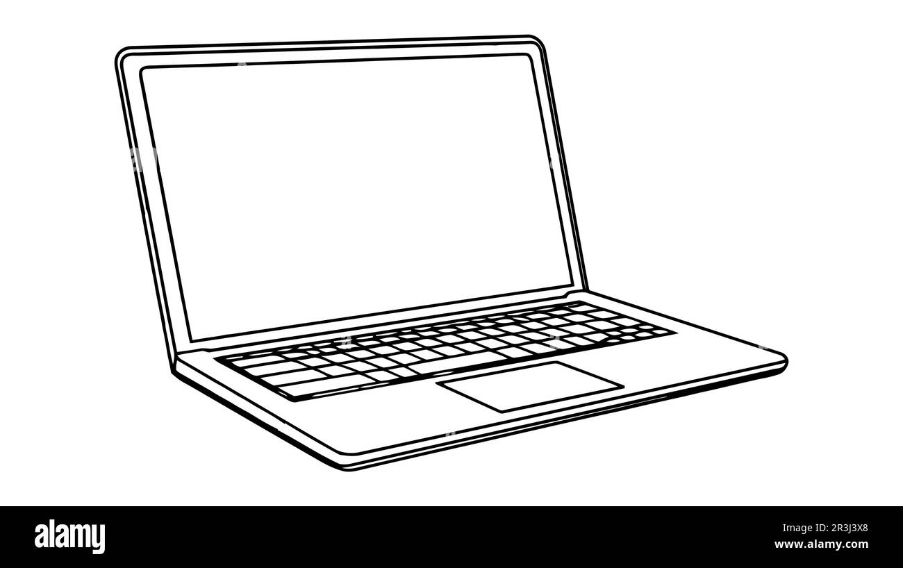 Laptop vector icon, logo, mockup isolated on white background Stock Vector