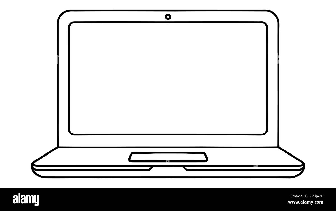 Laptop vector icon, logo, mockup isolated on white background Stock Vector