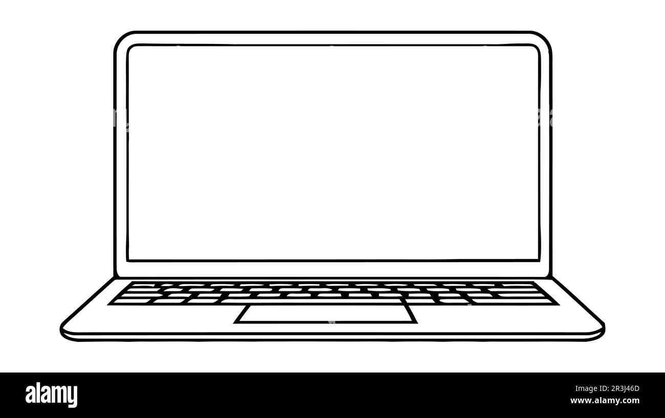 Laptop vector icon, logo, mockup isolated on white background Stock Vector