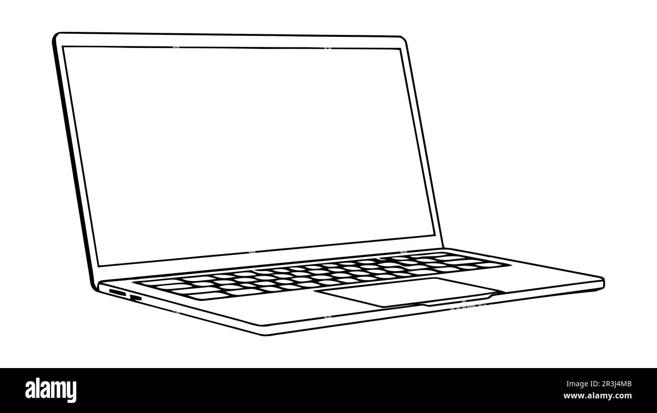 Laptop vector icon, logo, mockup isolated on white background Stock Vector