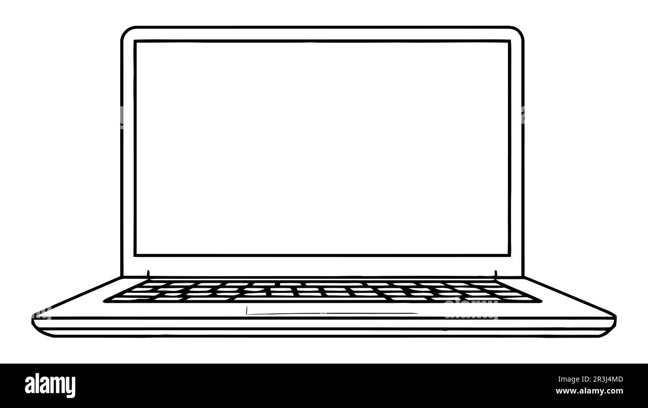 Laptop vector icon, logo, mockup isolated on white background Stock Vector