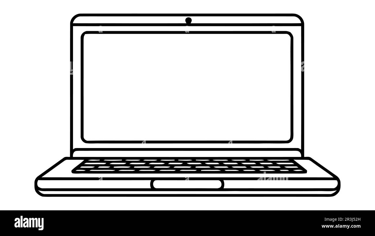 Laptop vector icon, logo, mockup isolated on white background Stock Vector