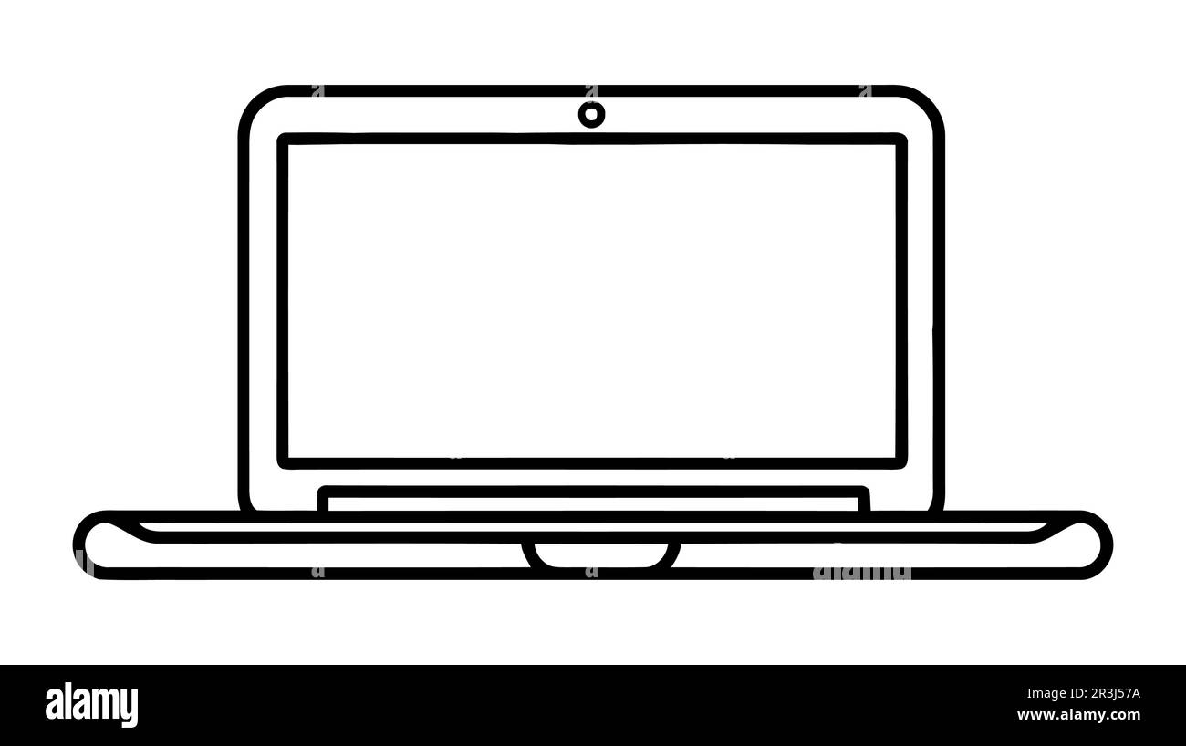 Laptop vector icon, logo, mockup isolated on white background Stock Vector
