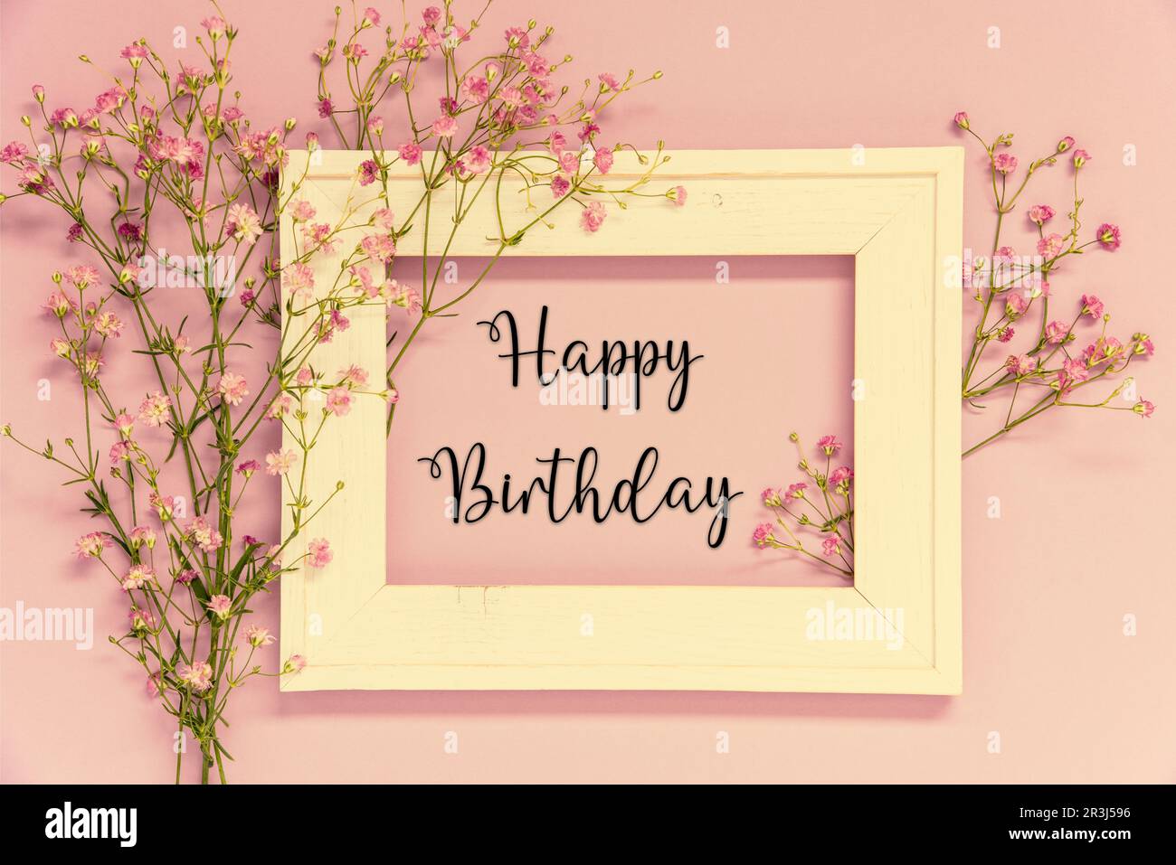 Vintage Photo Frame With Ikebana Flower Arrangement With English