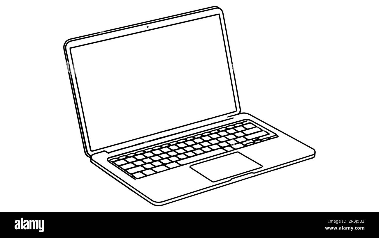 Laptop vector icon, logo, mockup isolated on white background Stock Vector