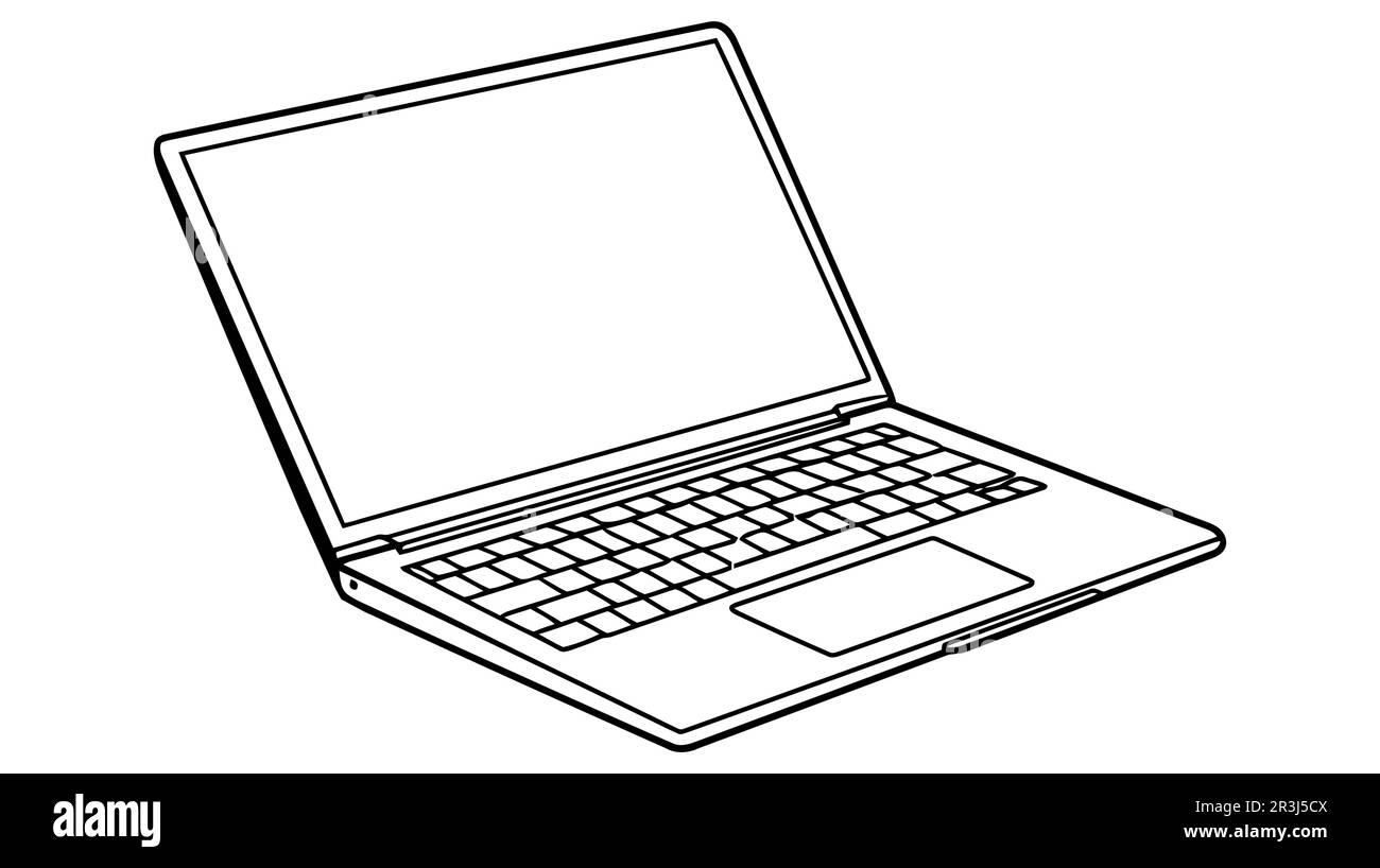 Laptop vector icon, logo, mockup isolated on white background Stock Vector