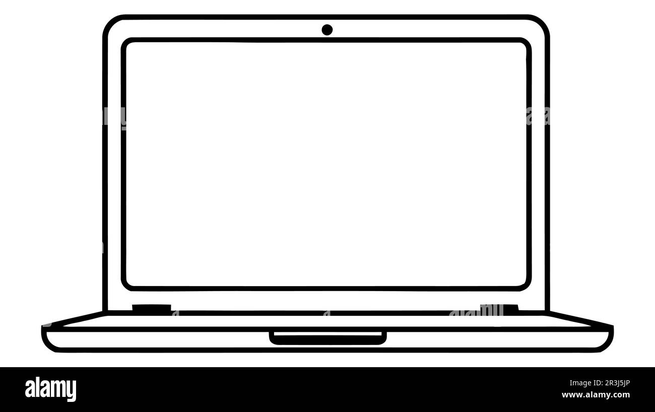 Laptop vector icon, logo, mockup isolated on white background Stock Vector