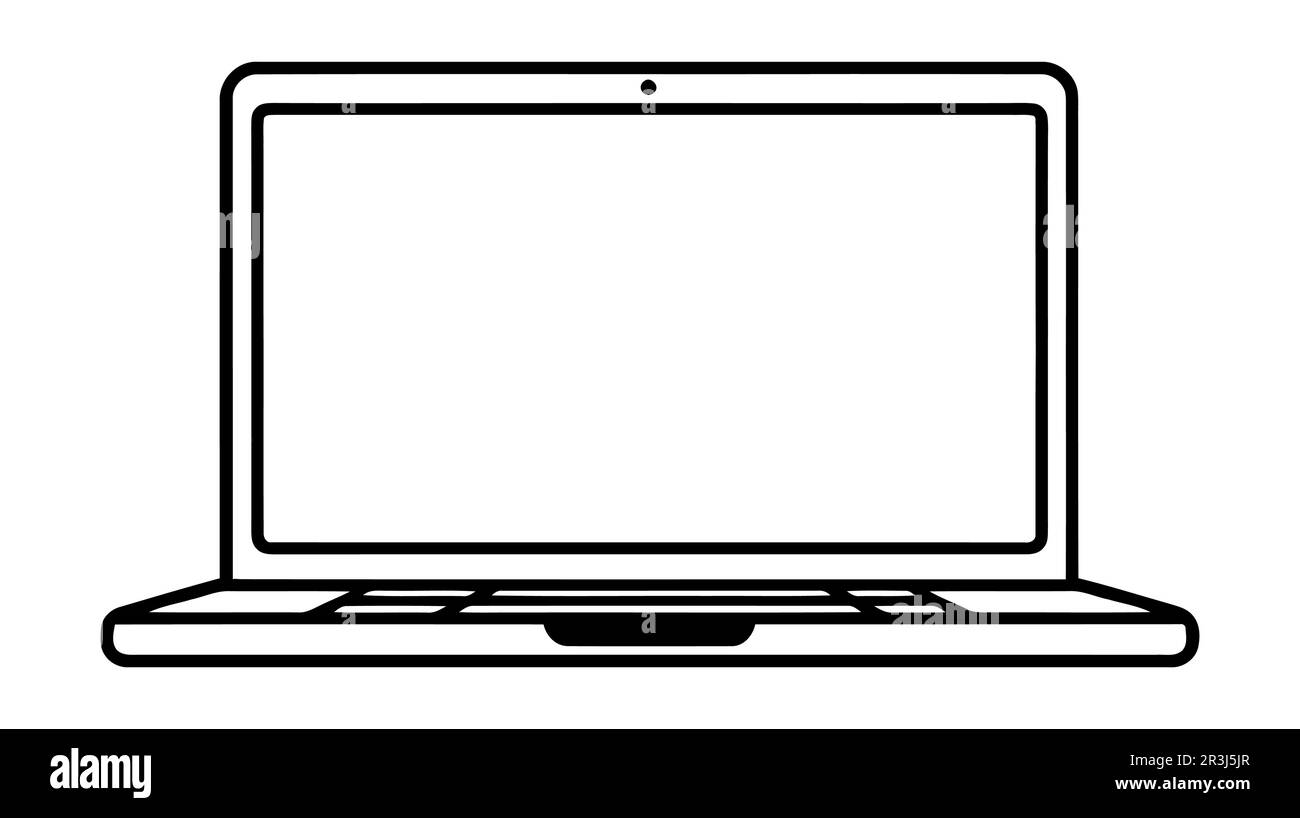Laptop vector icon, logo, mockup isolated on white background Stock Vector
