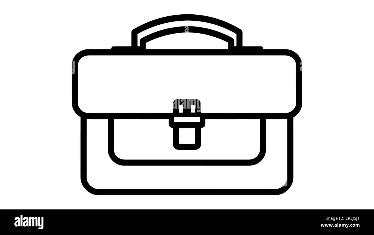 Briefcase black and white icon. Vector illustration on white background ...