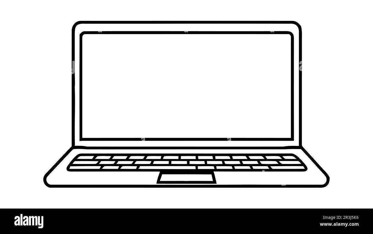 Laptop vector icon, logo, mockup isolated on white background Stock Vector