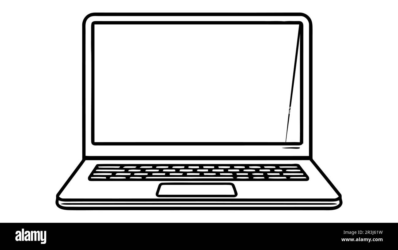 Laptop vector icon, logo, mockup isolated on white background Stock Vector