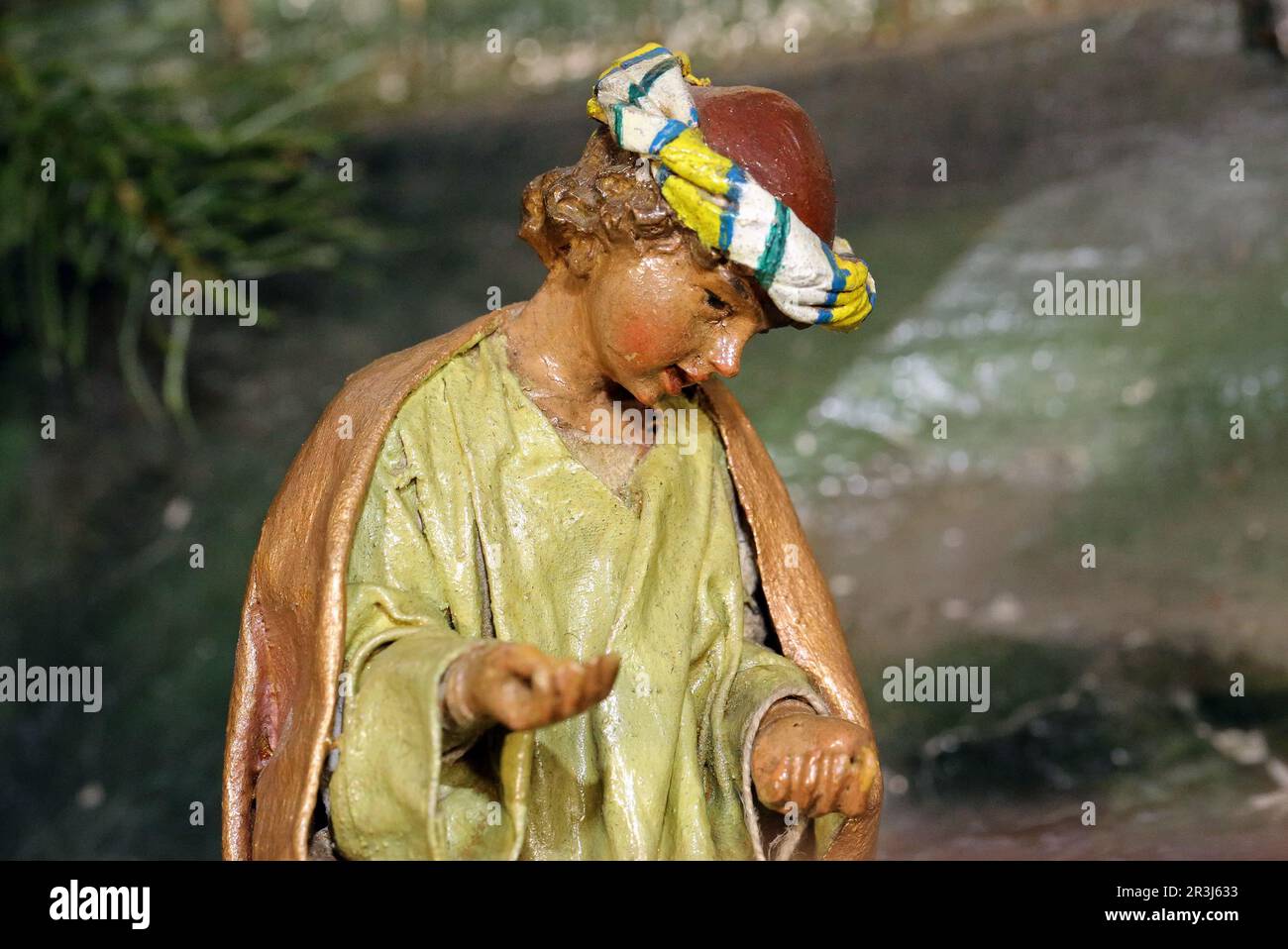 Nativity figurine, shepherd Stock Photo - Alamy