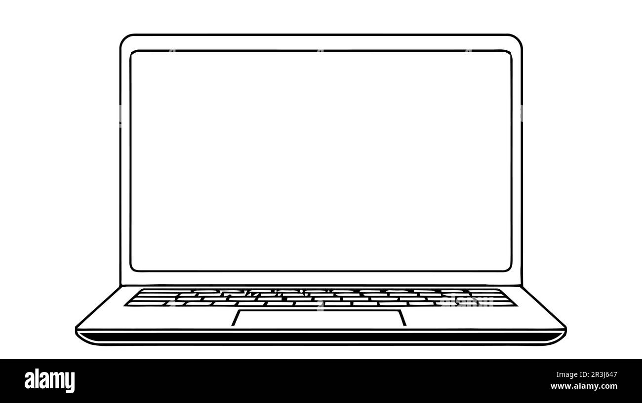 Laptop vector icon, logo, mockup isolated on white background Stock Vector