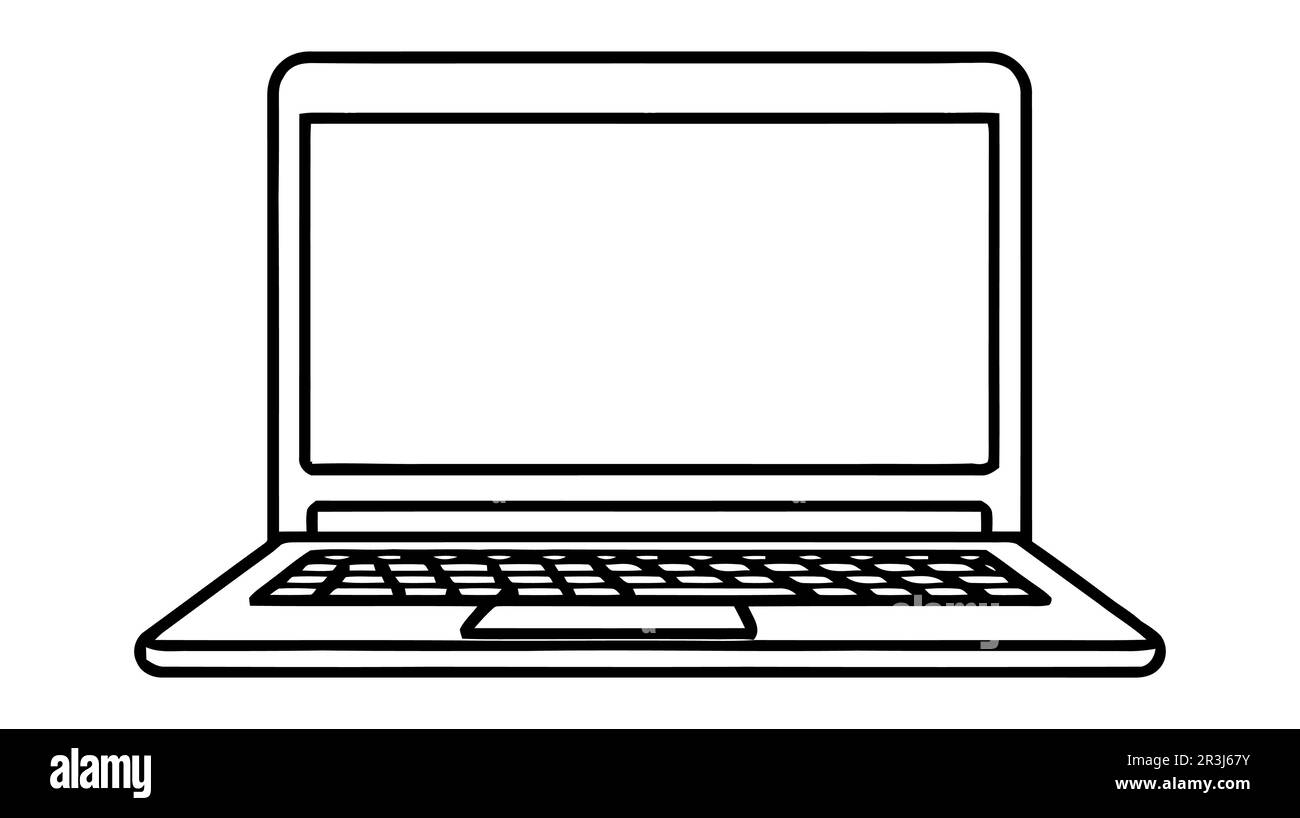 Laptop vector icon, logo, mockup isolated on white background Stock Vector