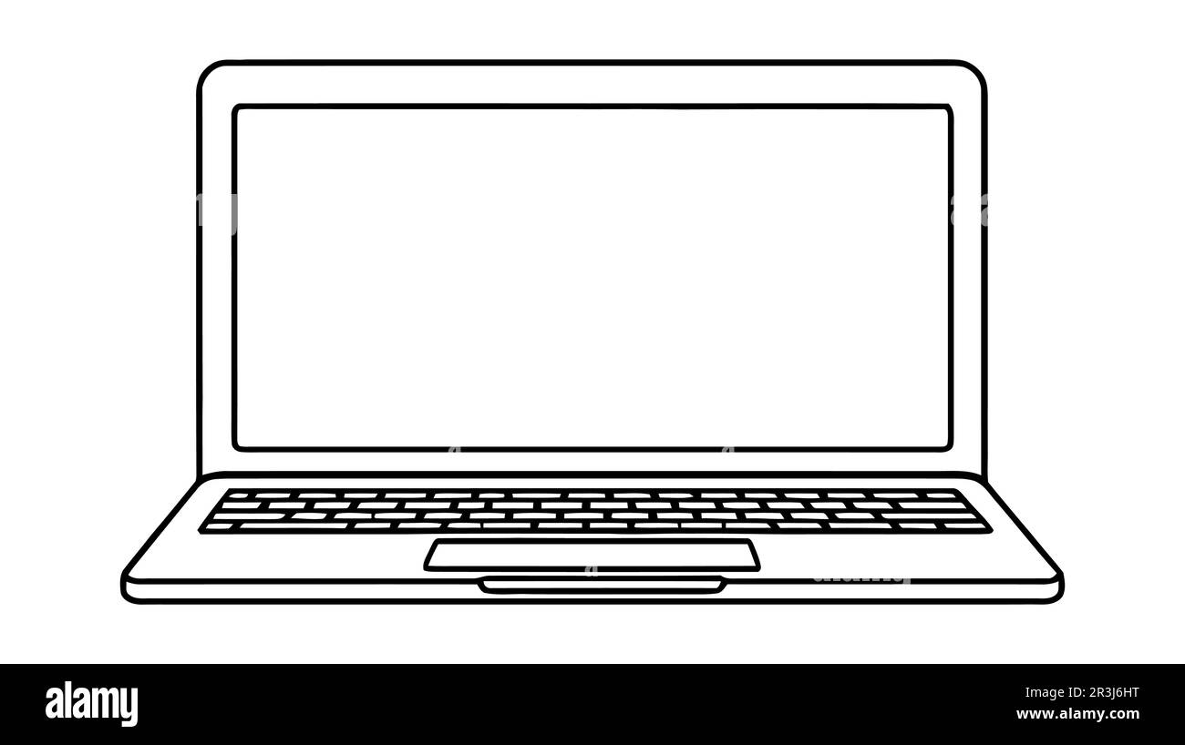 Laptop vector icon, logo, mockup isolated on white background Stock Vector