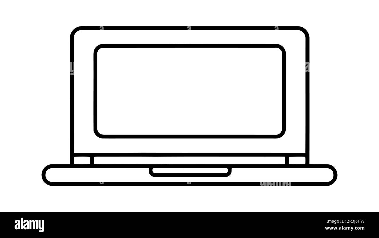 Laptop vector icon, logo, mockup isolated on white background Stock Vector