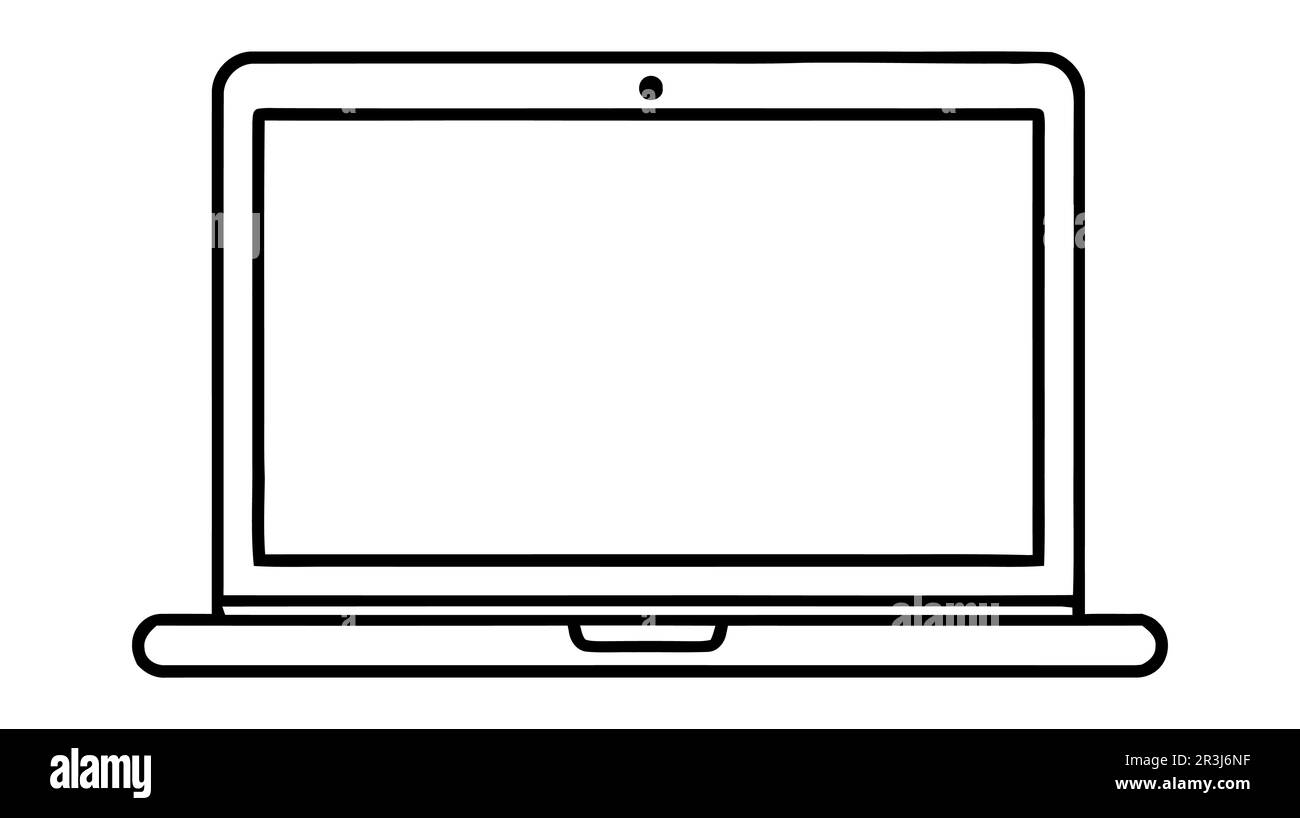 Laptop vector icon, logo, mockup isolated on white background Stock Vector