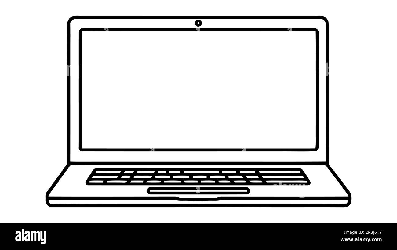 Laptop vector icon, logo, mockup isolated on white background Stock Vector
